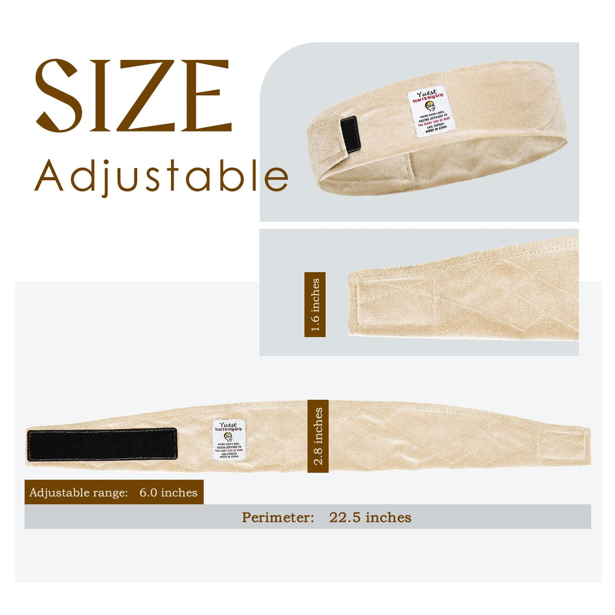Yuest Velcro detail demonstrating secure hold without hair tangling