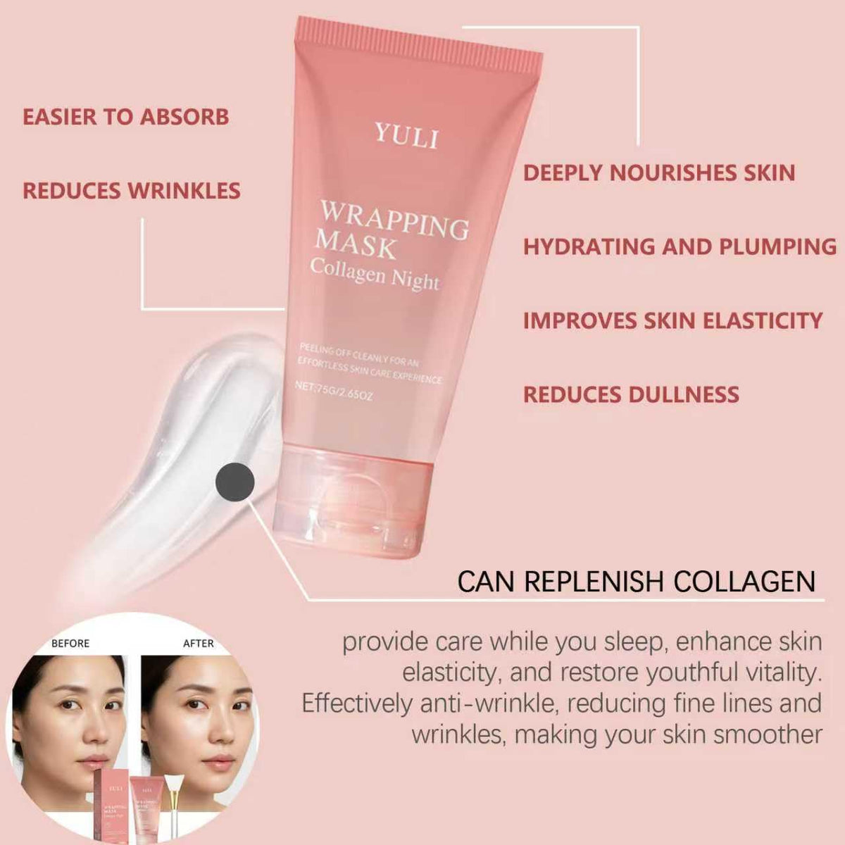 YULI application brush with mask ready to apply for smooth coverage