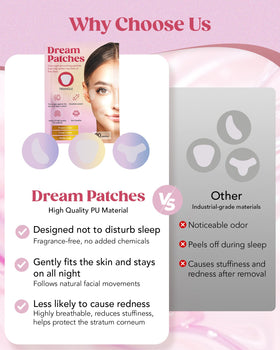 yumegocochiLABO patch on sleeping model illustrating quiet nighttime use
