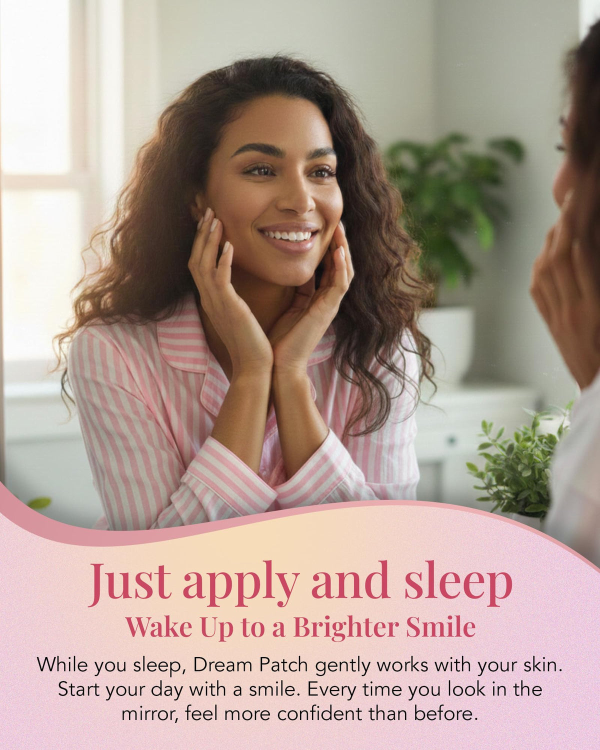 yumegocochiLABO under-eye patch in place for gentle overnight support