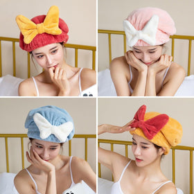 YUMINGUHC child wearing turban in bathroom demonstrating gentle fit and comfort