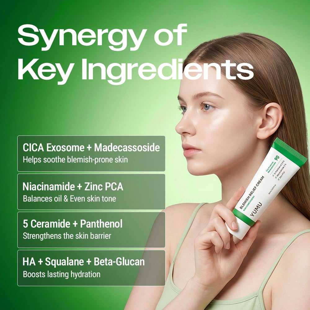YUMU label ingredient list focus showing active niacinamide and Cica benefits