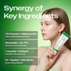 YUMU label ingredient list focus showing active niacinamide and Cica benefits