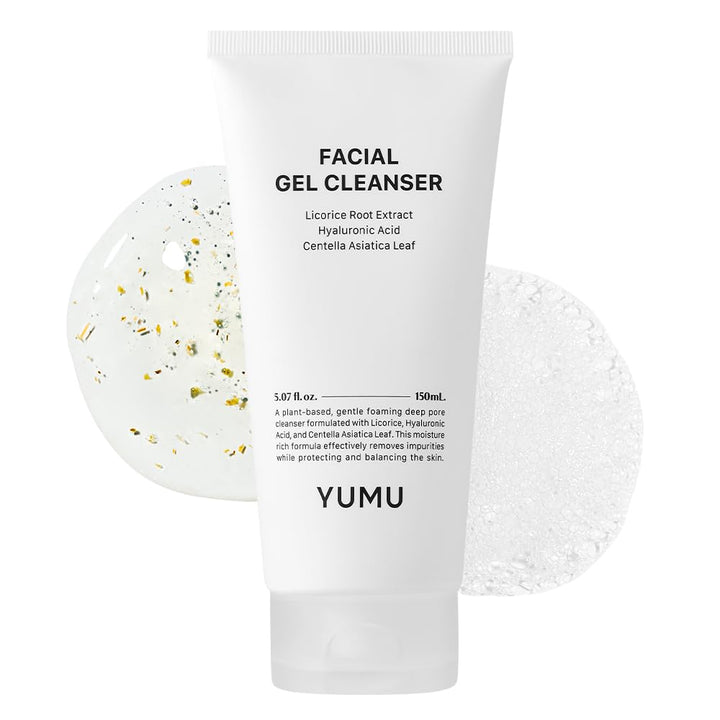 YUMU front packaging showing cleanser tube and benefit of deep pore cleansing