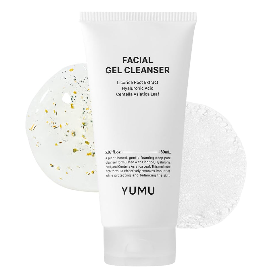 YUMU front packaging showing cleanser tube and benefit of deep pore cleansing