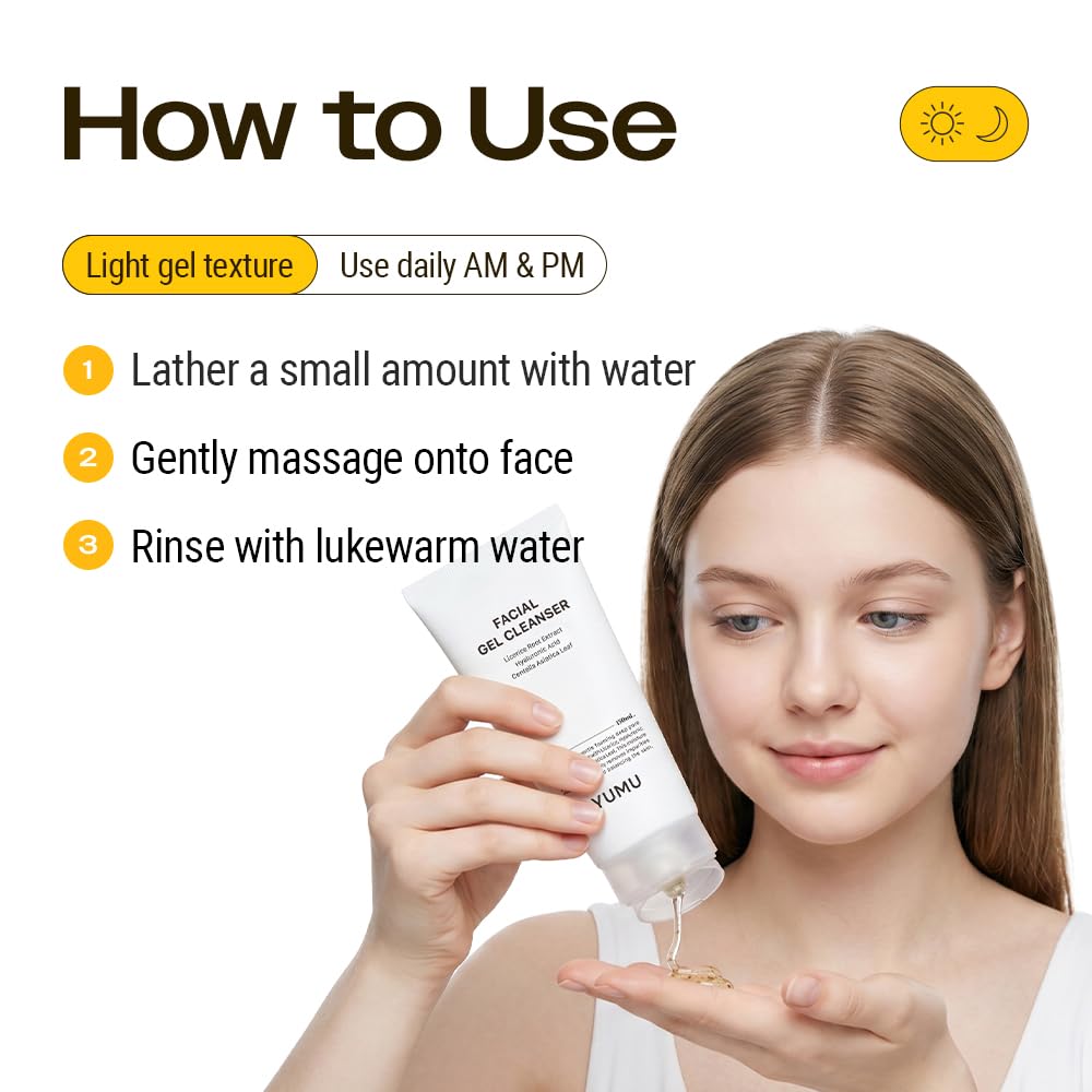 YUMU cleanser next to oil cleanser showing ideal double-cleanse pairing benefit