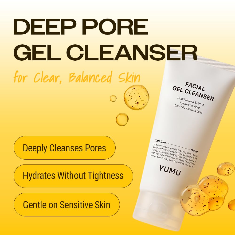 YUMU dispensed gel texture on hand highlighting hydrating, non-drying feel