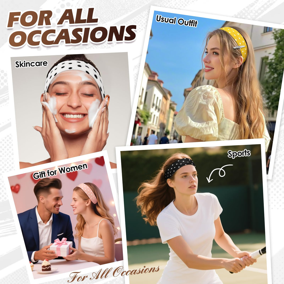 Yunaking headband beside skincare items for spa-night convenience