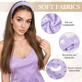 Yunaking floral headband detail highlighting pattern and versatile styling benefit
