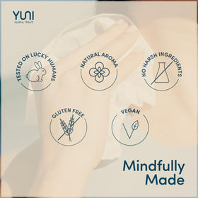 YUNI Beauty travel scene with wipes in suitcase, offers on-the-go convenience