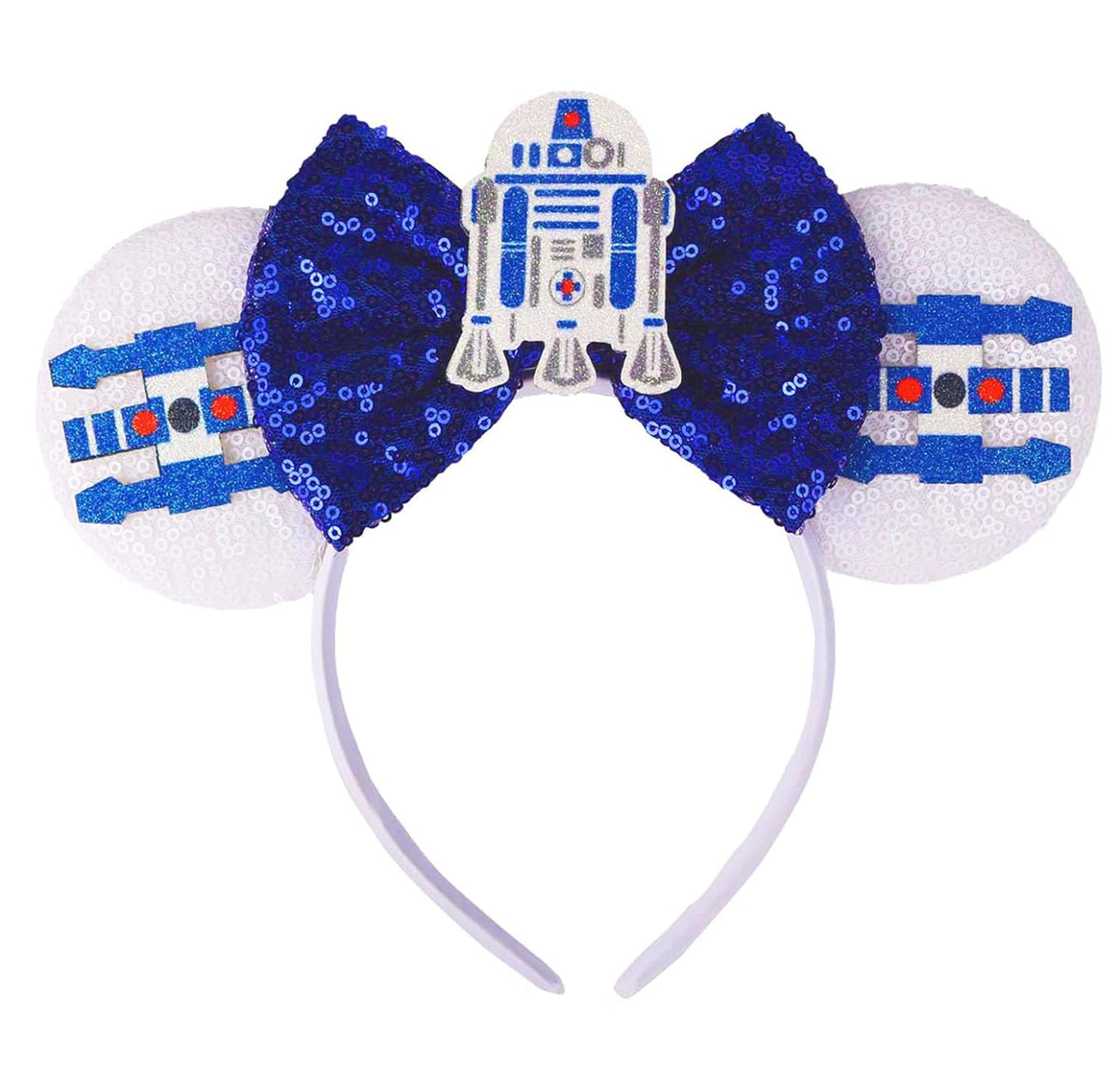 YUNISS front view showing glitter mouse ears and bow for instant costume charm