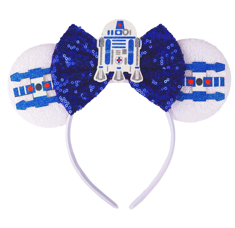 YUNISS front view showing glitter mouse ears and bow for instant costume charm
