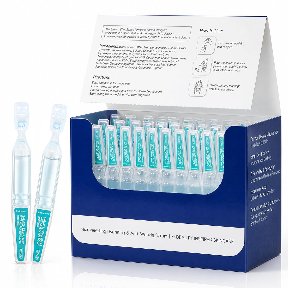 YUOJUNES front packaging showing ampoule box and vial, highlighting sterile single‑use convenience