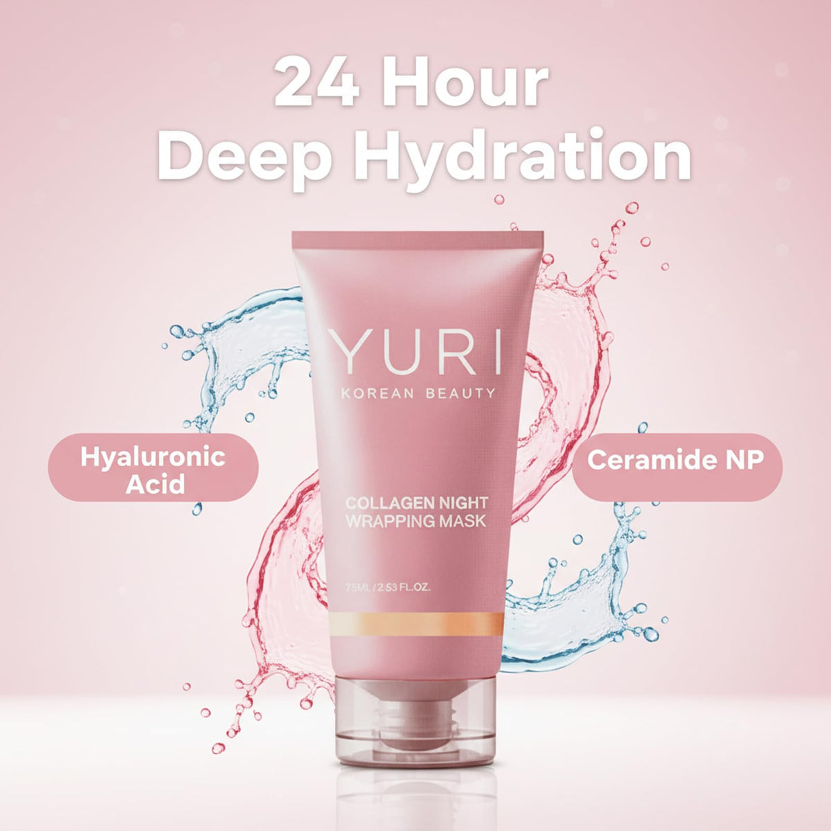 YURI BEAUTY ingredients label with botanicals suggesting soothing properties