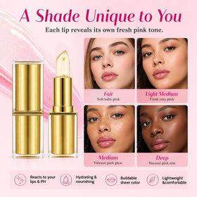 Yurisphere applied on lips lifestyle shot boosting natural lip color