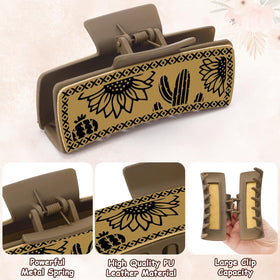 Yussti detailed sunflower and cactus design on clip adding decorative western flair