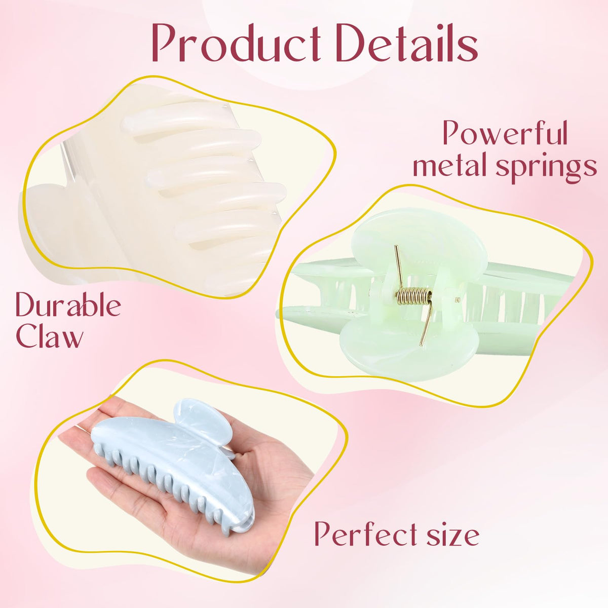 Yuxung clip holding thick hair demonstrating strong non slip hold