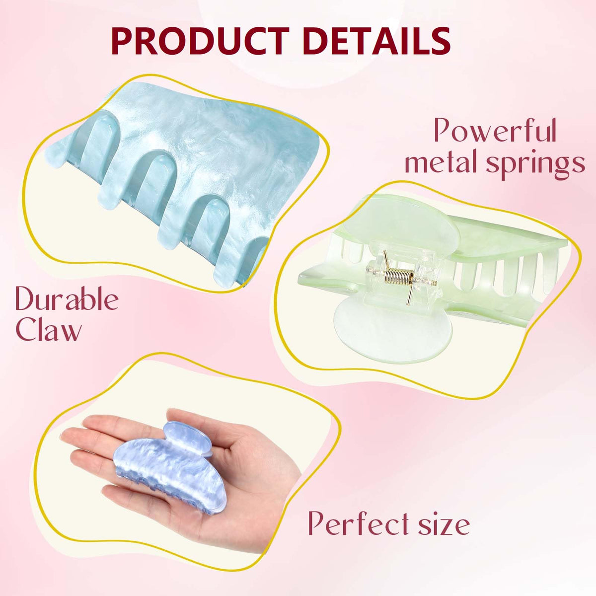 Yuxung detailed shot of clip spring and teeth showing durable grip and non-slip benefit