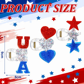 Yuxung heart-shaped patriotic clip top view, stylish red white blue accent