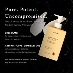YUZU ingredients close-up highlighting shea and plant oils for barrier support
