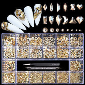Yzzseven front packaging box showing organized crystal compartments and tools for neat storage and portability