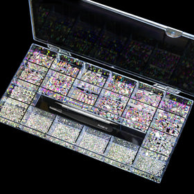 Yzzseven size comparison with ruler to show scale and selection of stone sizes