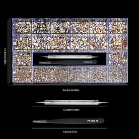 Yzzseven tweezers and drill pen tools included for accurate pick-up and placement of stones