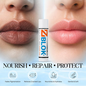 Z Blok open cap revealing balm stick consistency and application