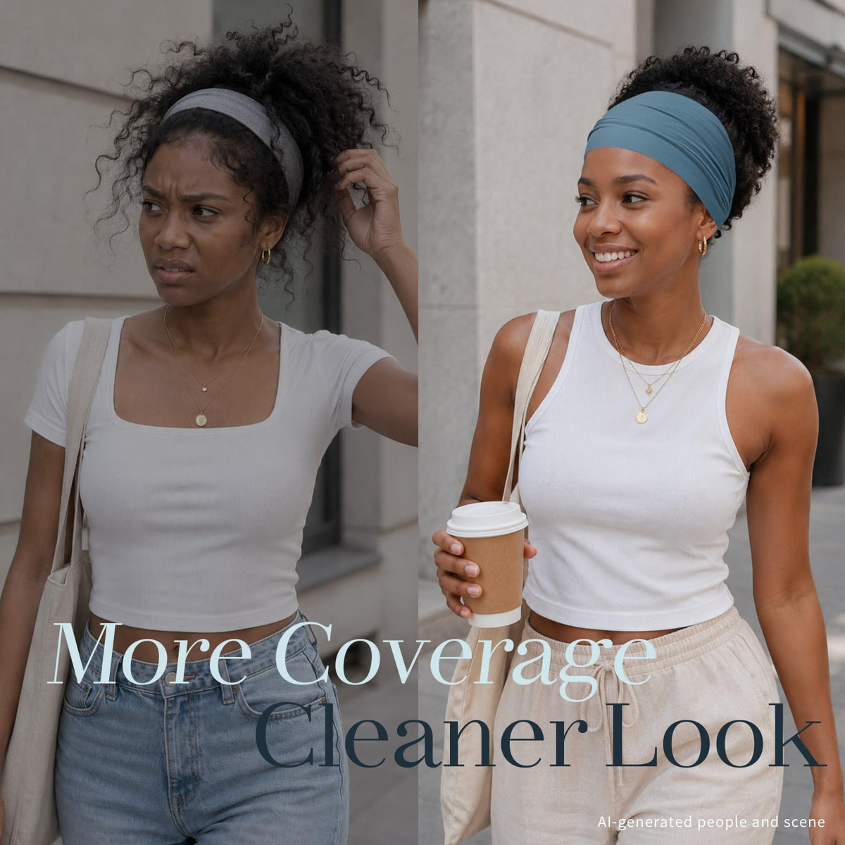 Z-CHARMMY headband stretched to show 19.7-inch elasticity and versatile fit