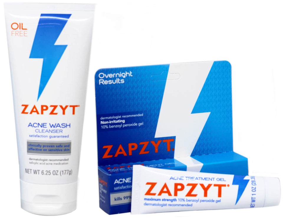 Zapzyt front packaging showing wash and gel, clear instructions and benefits
