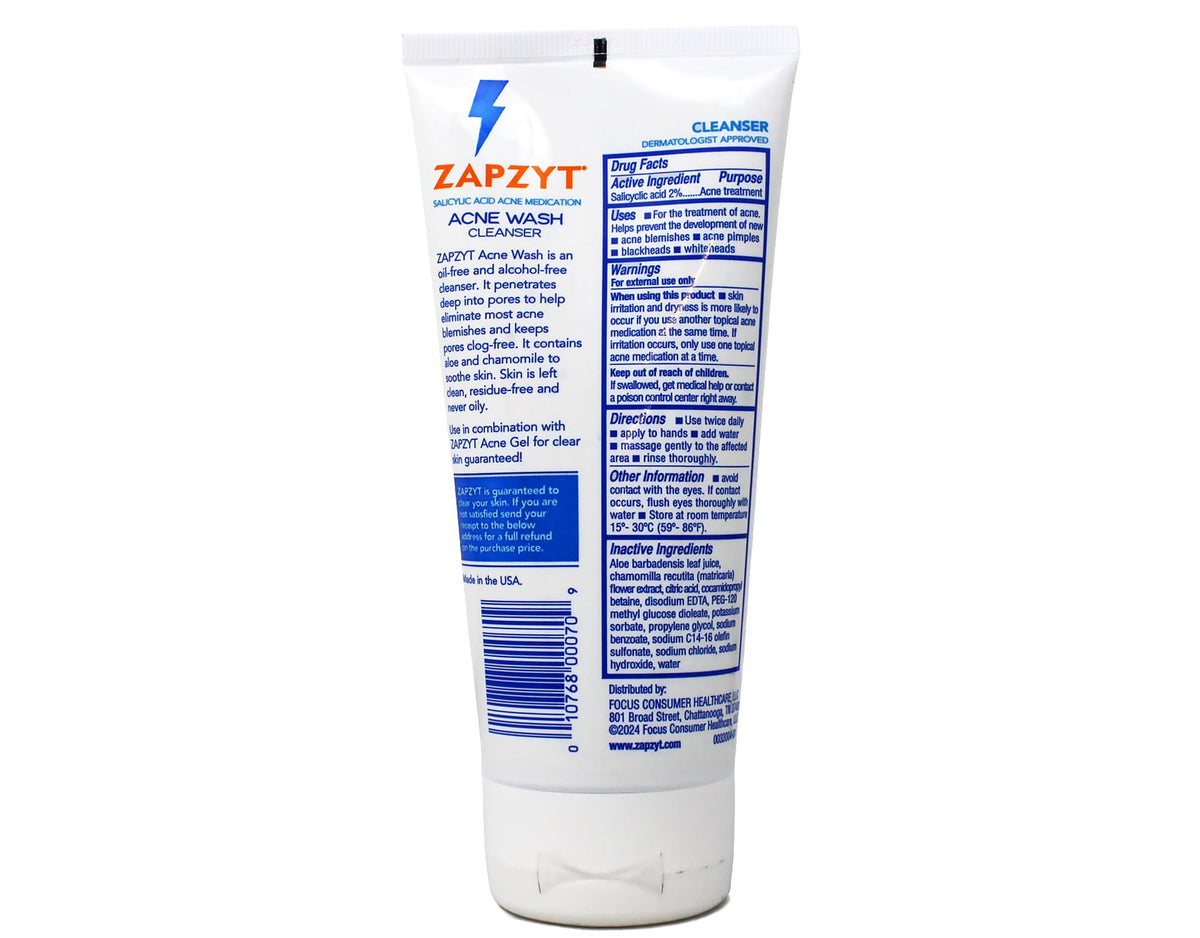 ZapZyt label showing 2% salicylic acid active ingredient clearly