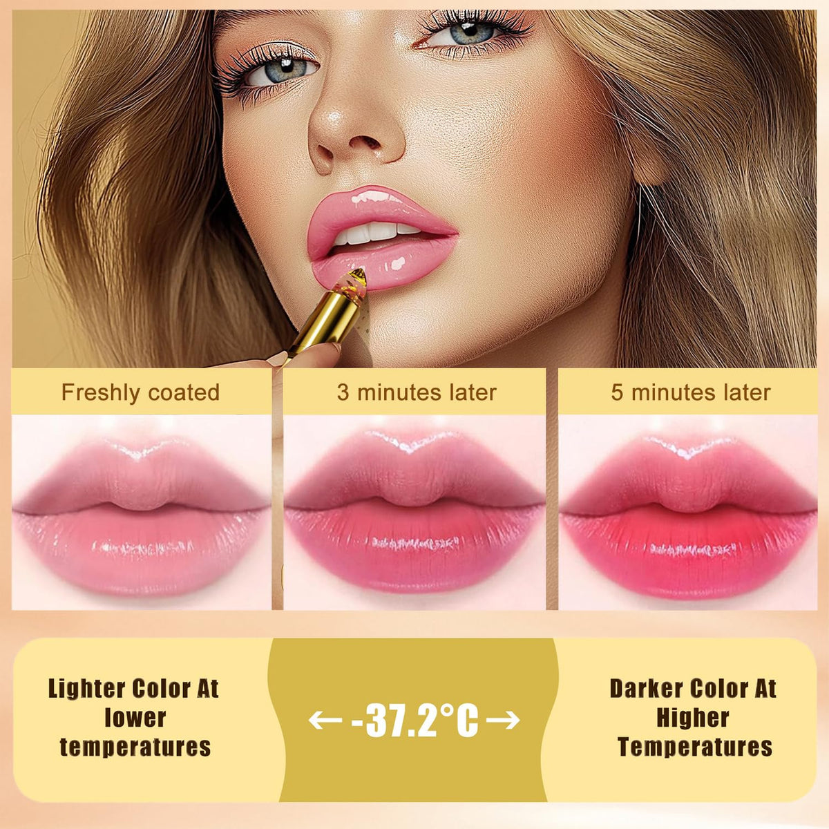ZARICS clear lipstick texture close-up highlighting smooth glide