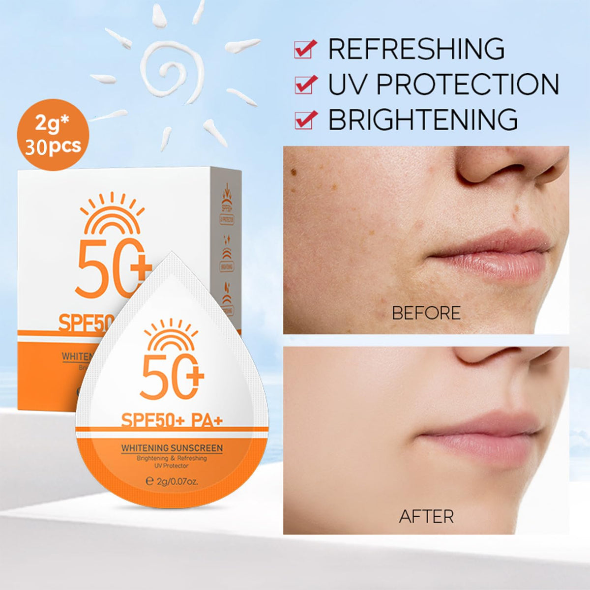ZARICS sachet beside a coin showing compact travel size benefit