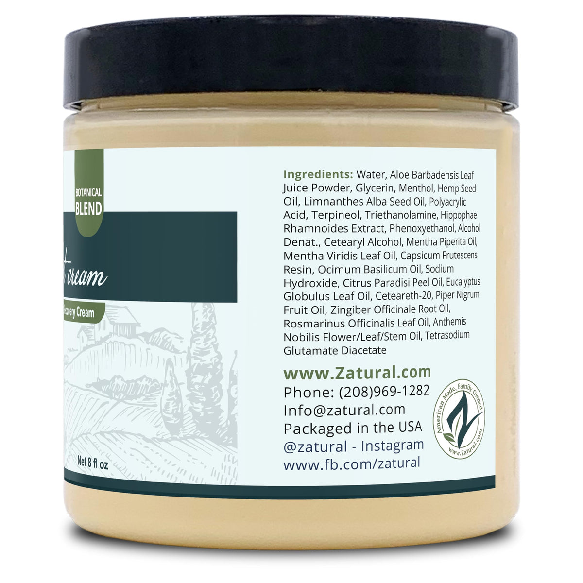 Zatural jar in spa setting with towel showing calming, professional appeal