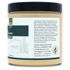 Zatural jar in spa setting with towel showing calming, professional appeal