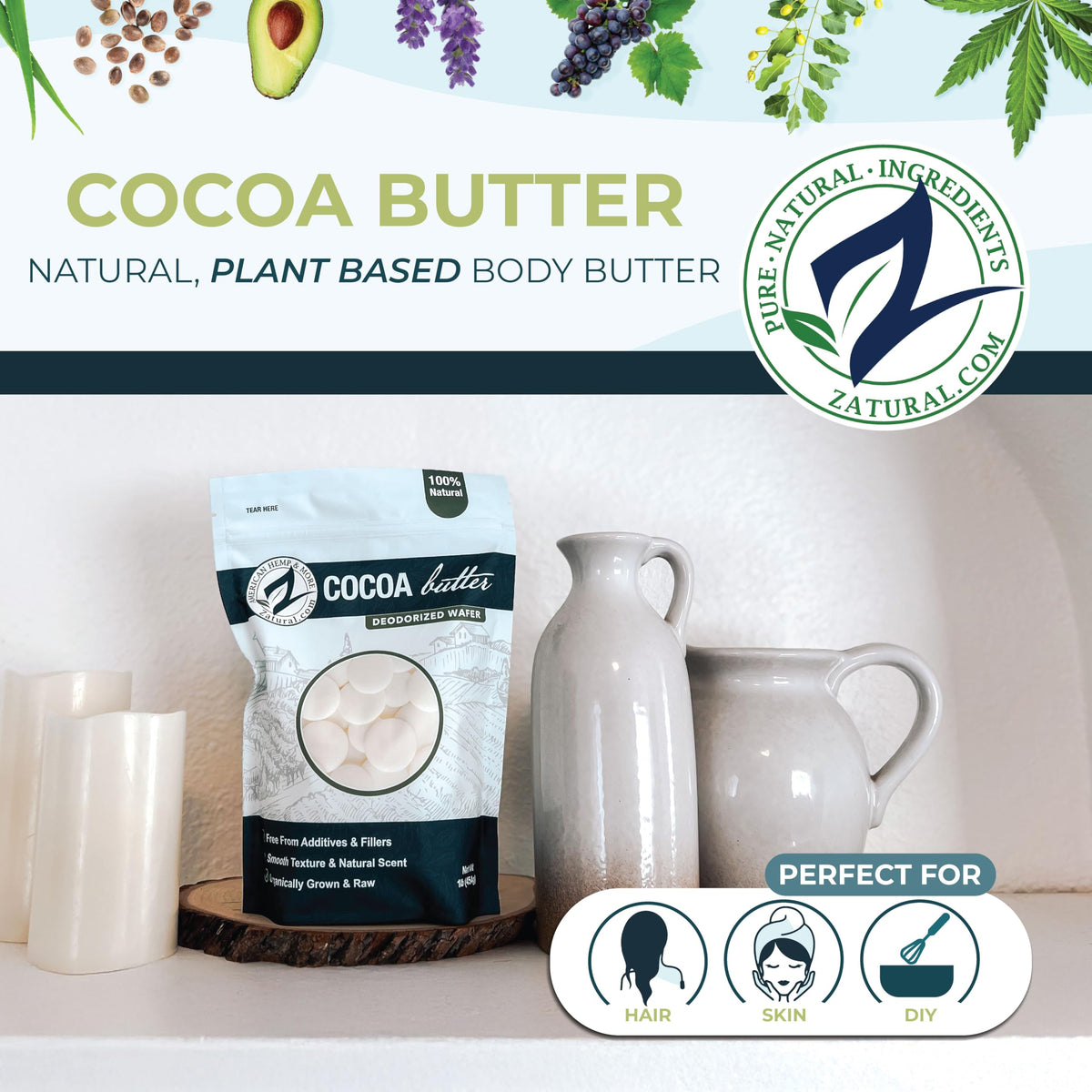 Zatural wafers melting in double boiler for even heat and stable results
