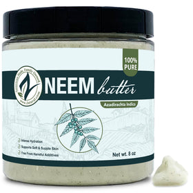 Zatural neem butter jar front view showing organic label and calming benefits