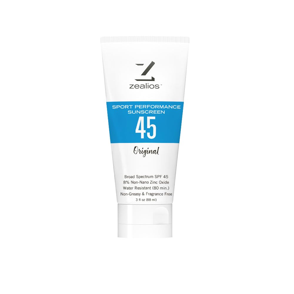 Zealios front packaging 3 oz tube showing SPF 45 protection benefit