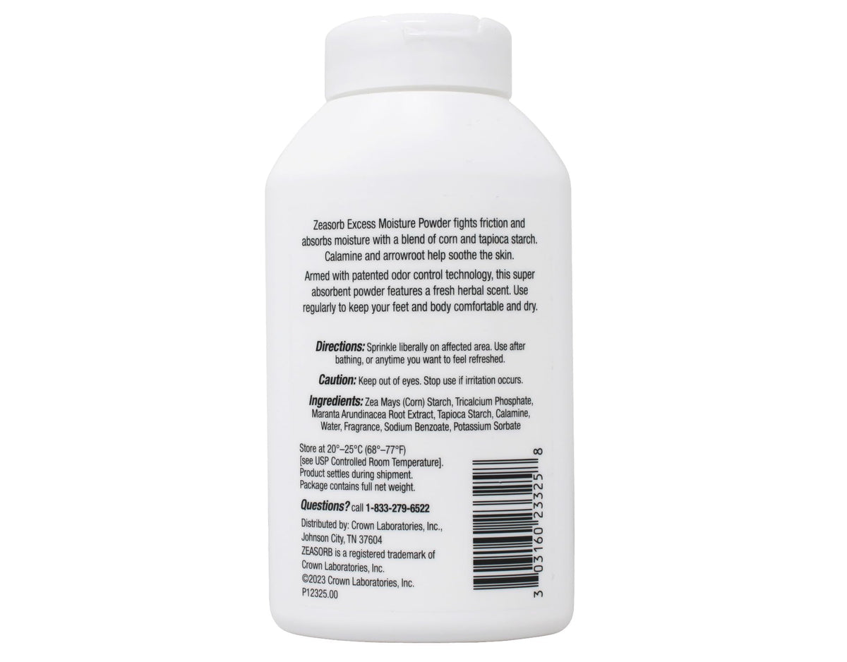 zeasorb being applied to foot to reduce moisture and minimize friction benefit