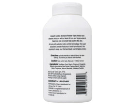 zeasorb being applied to foot to reduce moisture and minimize friction benefit
