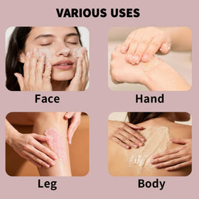 zeefoyn bathroom lifestyle setup with scrub used in shower showing relaxing self-care benefit