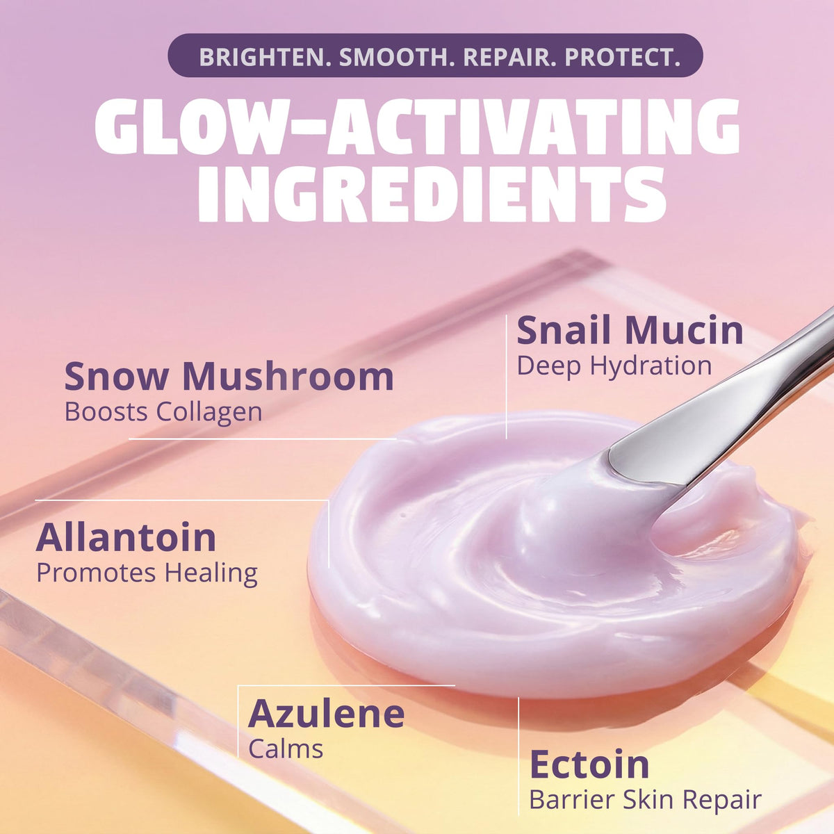 Zen Dew label listing key actives for informed ingredient benefits