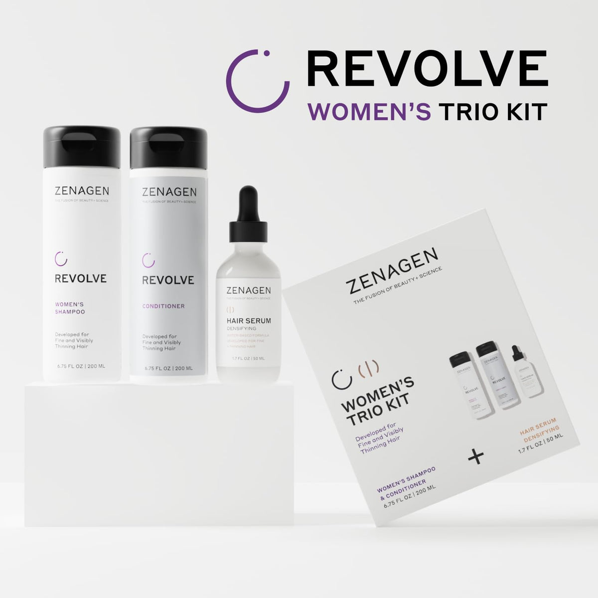 Zenagen Revolve conditioner texture pouring, shows lightweight conditioning benefit