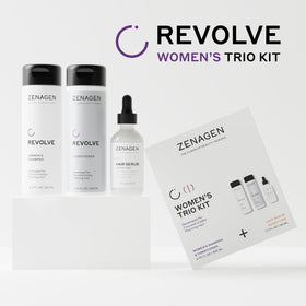 Zenagen Revolve conditioner texture pouring, shows lightweight conditioning benefit