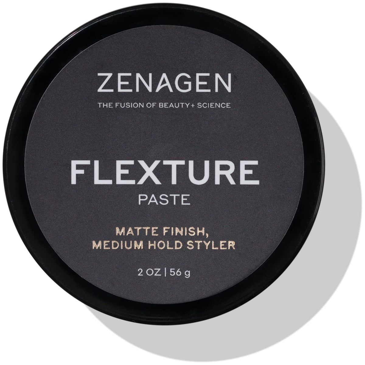 Zenagen Flexture Paste front jar showing label and matte packaging benefit