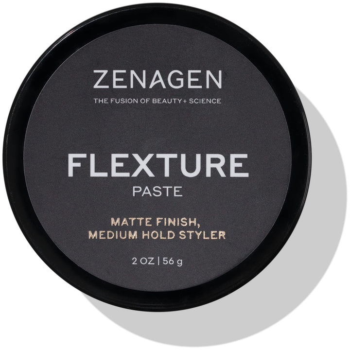 Zenagen Flexture Paste front jar showing label and matte packaging benefit