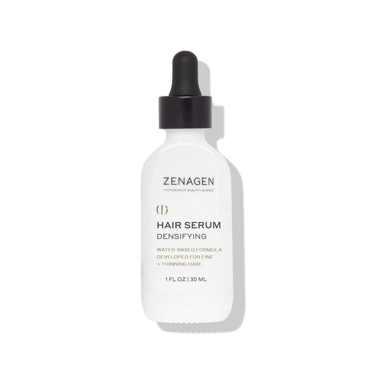 Zenagen front packaging of densifying serum showing clear branding and bottle — promotes targeted treatment
