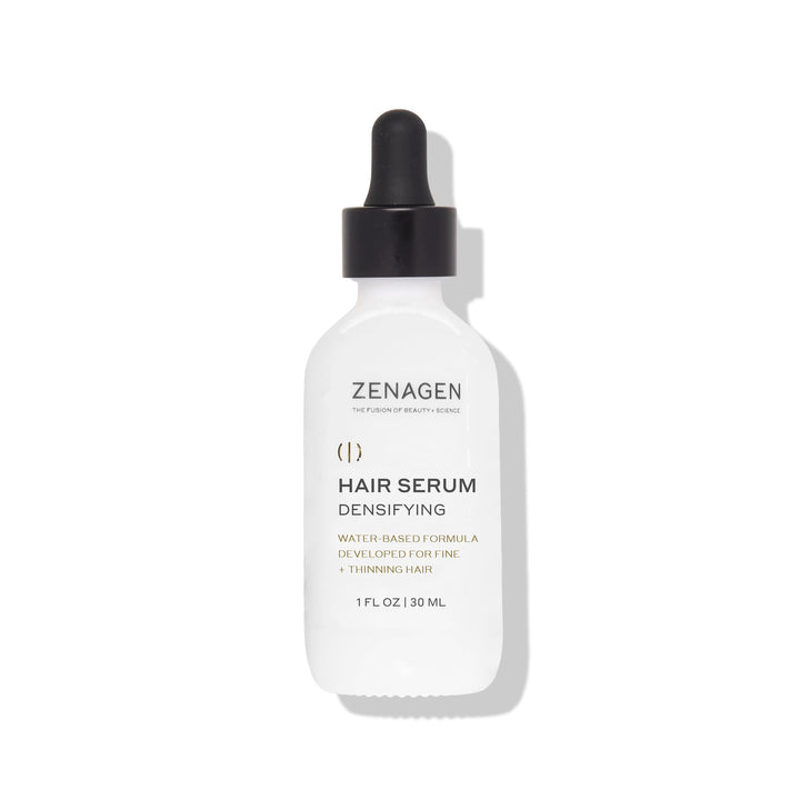 Zenagen front packaging of densifying serum showing clear branding and bottle — promotes targeted treatment