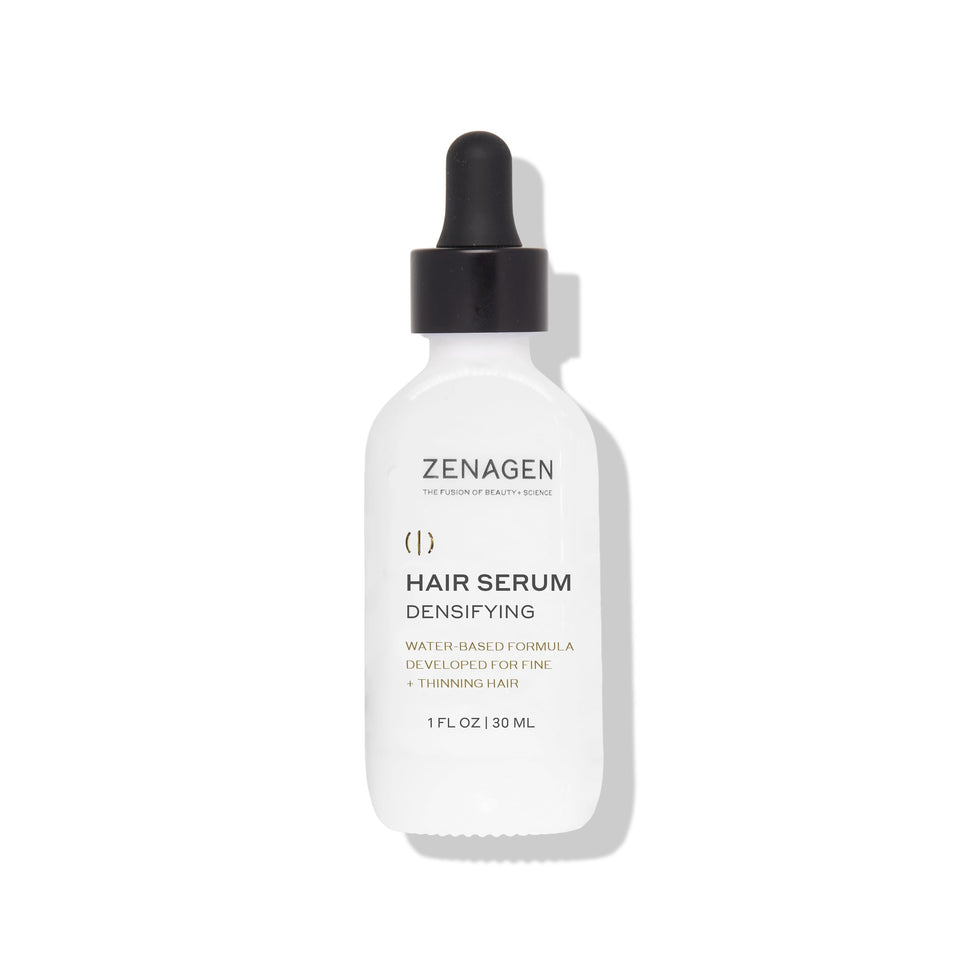 Zenagen front packaging of densifying serum showing clear branding and bottle — promotes targeted treatment