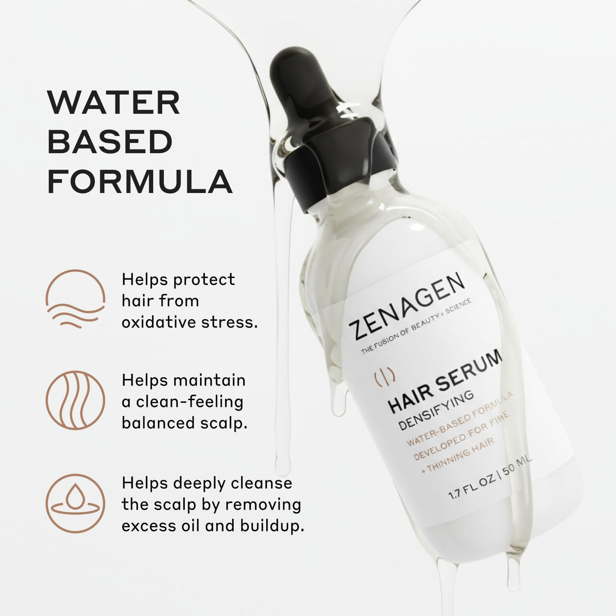 Zenagen label ingredients highlight, communicates plant-powered clean formulation benefits